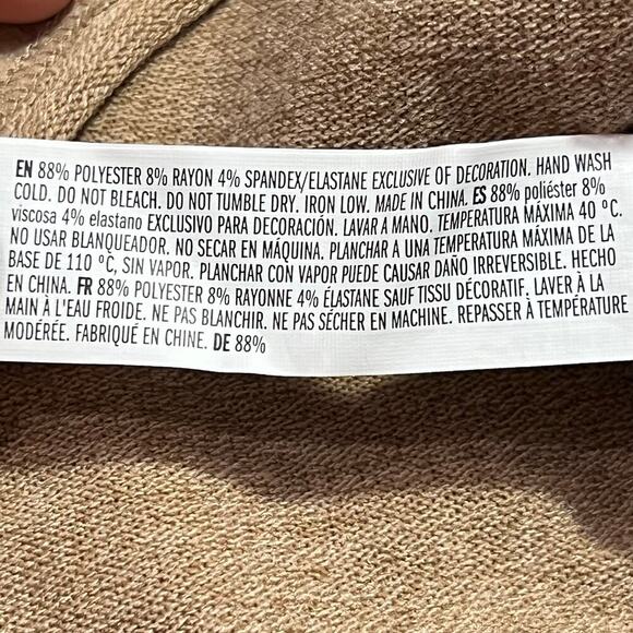 Pomander Place Tuckernuck Puff Pearl Sleeve Sweater Size Small Tan Preppy Party - Picture 8 of 8